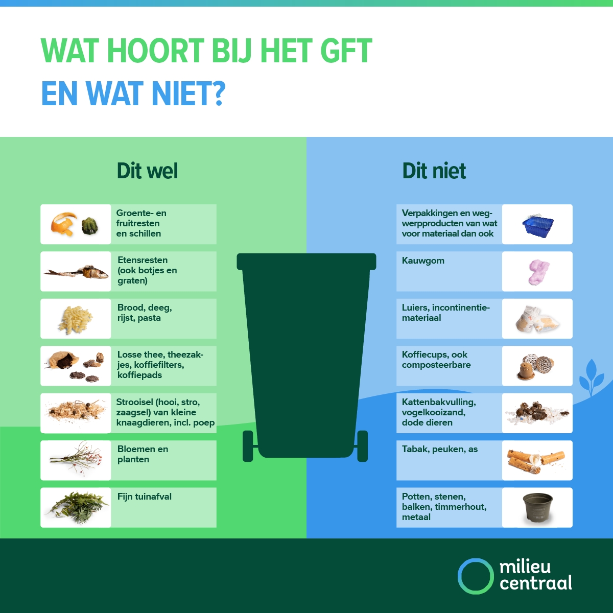 Wat hoort wel/niet bij het gft?